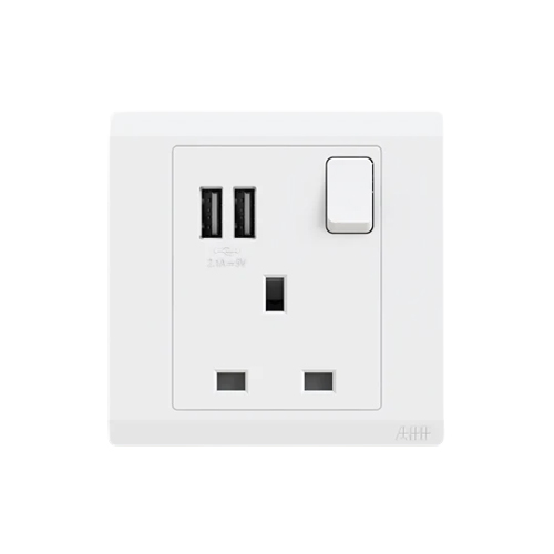 Turbocargador Socket + Usb + Universal Switch 4x2, color blanco