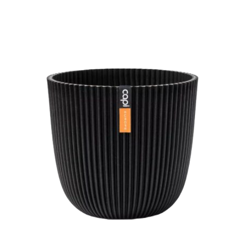 CAPI POT PLANTER BALL GROOVE TEXTILE BLACK IGTB532 