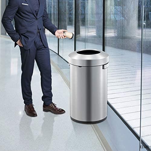 EKO Urban 60 Liter Commercial II Stainless Steel Open Top Trash