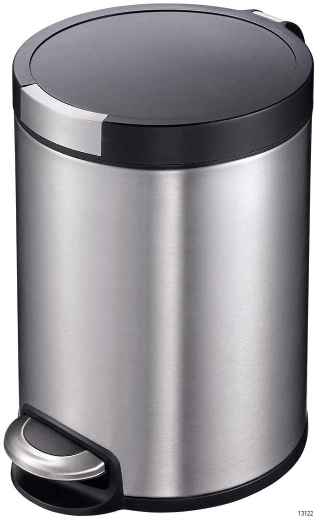 Shop Eko Eva Round Stainless Steel Step Bin with Lid, Silver