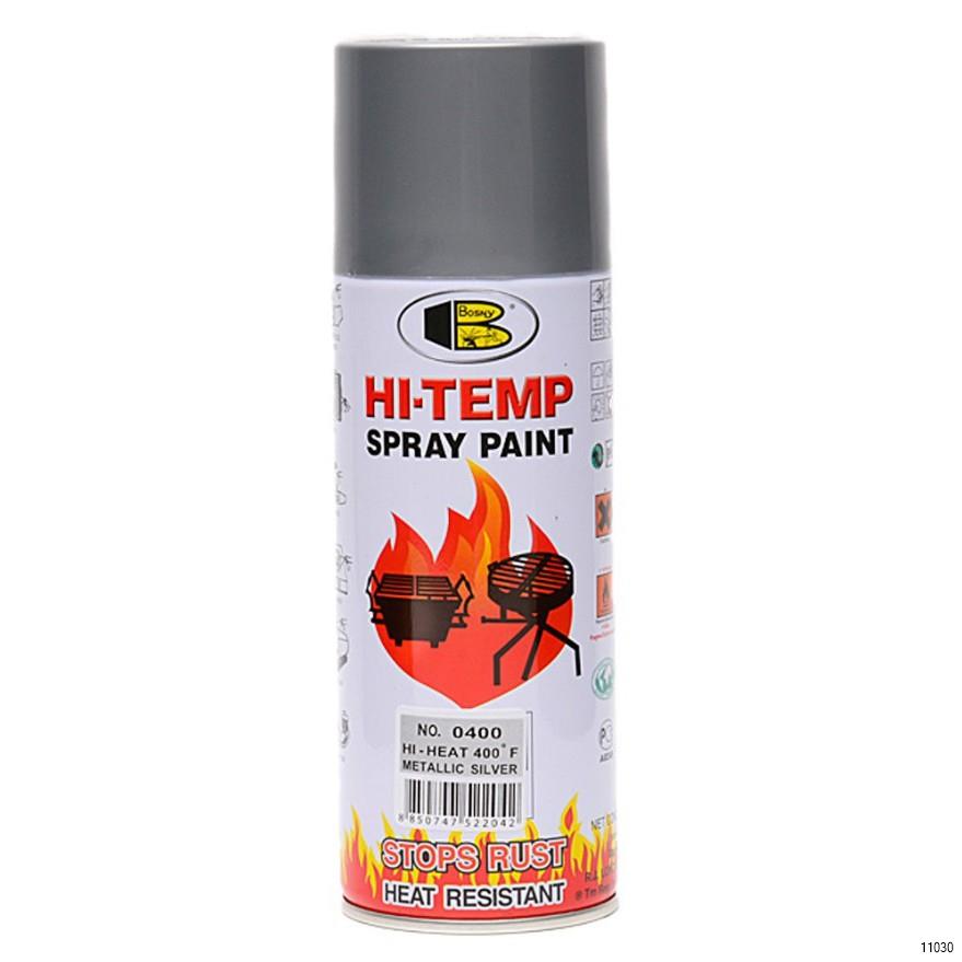 BOSNY SPRAY PAINT HITEMP NO.0400 METALLIC SILVER HIHEAT Veligaa